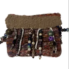 handspun clutch bag with beading