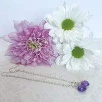 handmade long amethyst earrings