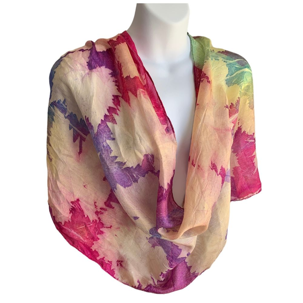 botanical print silk scarf