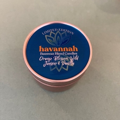 orange blossom tin candle and lid