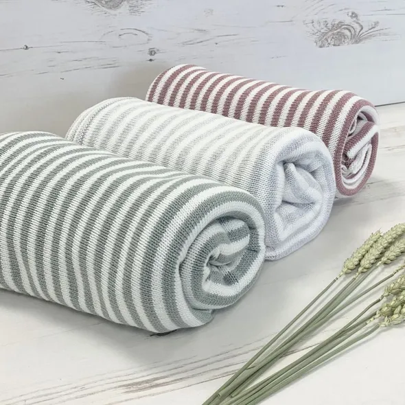 Organic Stripe Knit Blanket