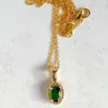 gold chrome diopside pendant