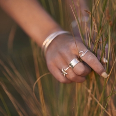 Sterling silver wide ring