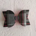 Red & Grey Tartan Bow