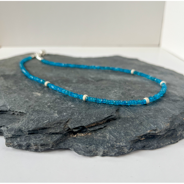 Neon apatite sterling silver necklace