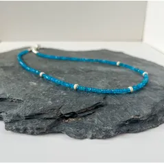 Neon apatite sterling silver necklace
