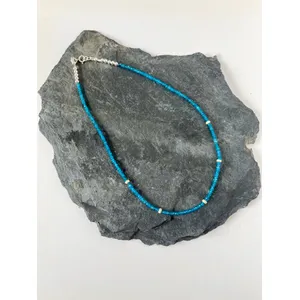 Neon apatite sterling silver necklace
