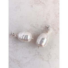 Statement shell earrings in sterling silver
