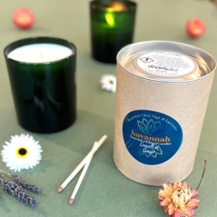 Seasalt at Sunset Emerald Glass Candle Gift Box With Dried Flowers