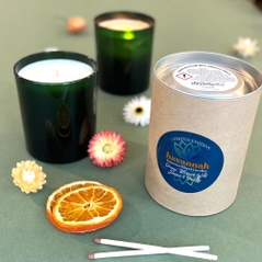 Orange Blossom, Wild Juniper & Vanilla Emerald Glass Candle Gift Box & Dried Flowers