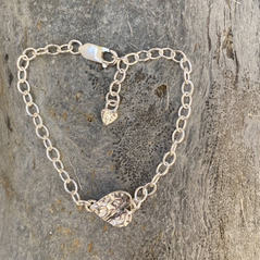 Silver heart bracelet