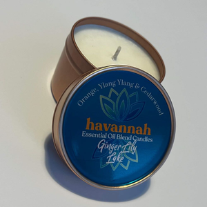 Ginger Lily Lake Tin Candle with essential oils