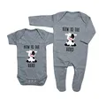 New to the herd cow grey baby babygrow