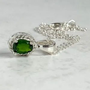 handmade silver chrome diopside necklace, aml jewellery designs, Scotland