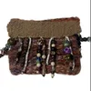 handspun clutch bag with beading