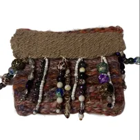 handspun clutch bag with beading
