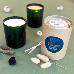 Emerald glass candle sandalwood oudh and spice