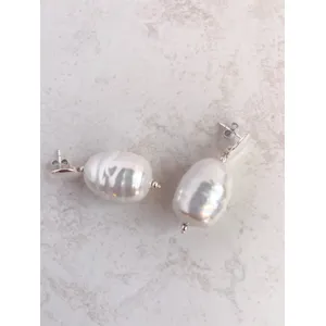 Statement shell earrings in sterling silver