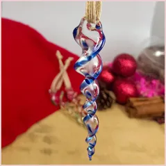 Blue glass icicle decoration
