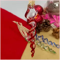 Red glass icicle decoration