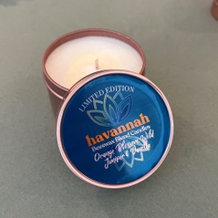orange blossom wild juniper and vanilla beeswax blend tin candle