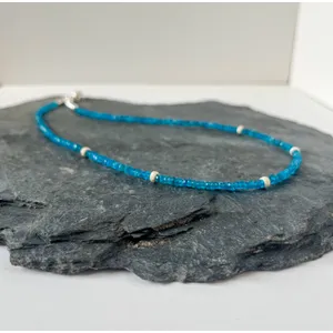 Neon apatite sterling silver necklace