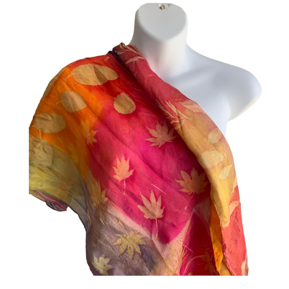botanical print silk scarf