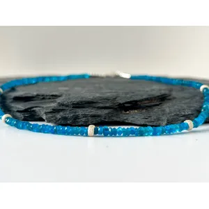Neon apatite sterling silver necklace
