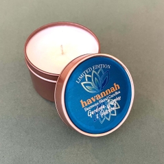 Gardenia jasmine and patchouli tin candle