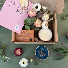 Gardenia Jasmine and Patchouli Candle Gift Box with home grown dried flowers