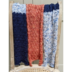 Reversible Merino wool bubble scarves