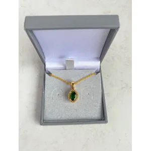 gold chrome diopside pendant necklace