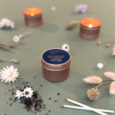 Sandalwood Oudh and Spice Tin Candle Hand Poured Beeswax blend candle