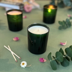 Eucalyptus Breeze Essential Oil Blend Emerald Glass Candle