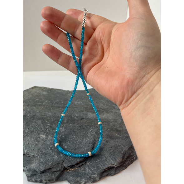 Neon apatite sterling silver necklace