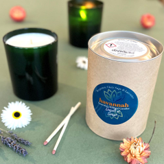 Seasalt at Sunset Emerald Glass Candle Gift Box With Dried Flowers