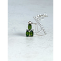 Front view of triple stone green chrome diopside pendant