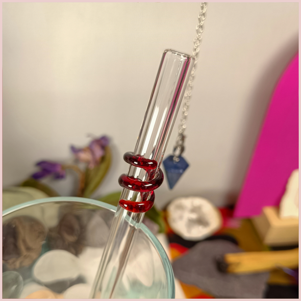 Close up of a red coil straw