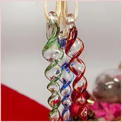 Group of three hanging glass icicles