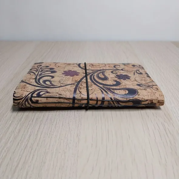 side view of cork fabric journal